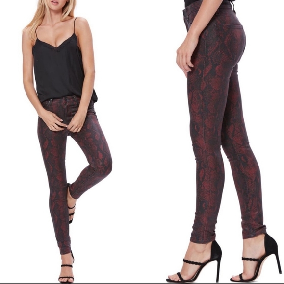 PAIGE Hoxton Ultra Skinny Jeans, Red Snakeskin, 27 - Picture 4 of 10